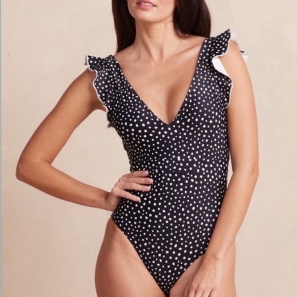 Summersalt Ruffle Backflip Polka Dot V Neck One Piece Swimsuit NWT Size 4 - Picture 11 of 11
